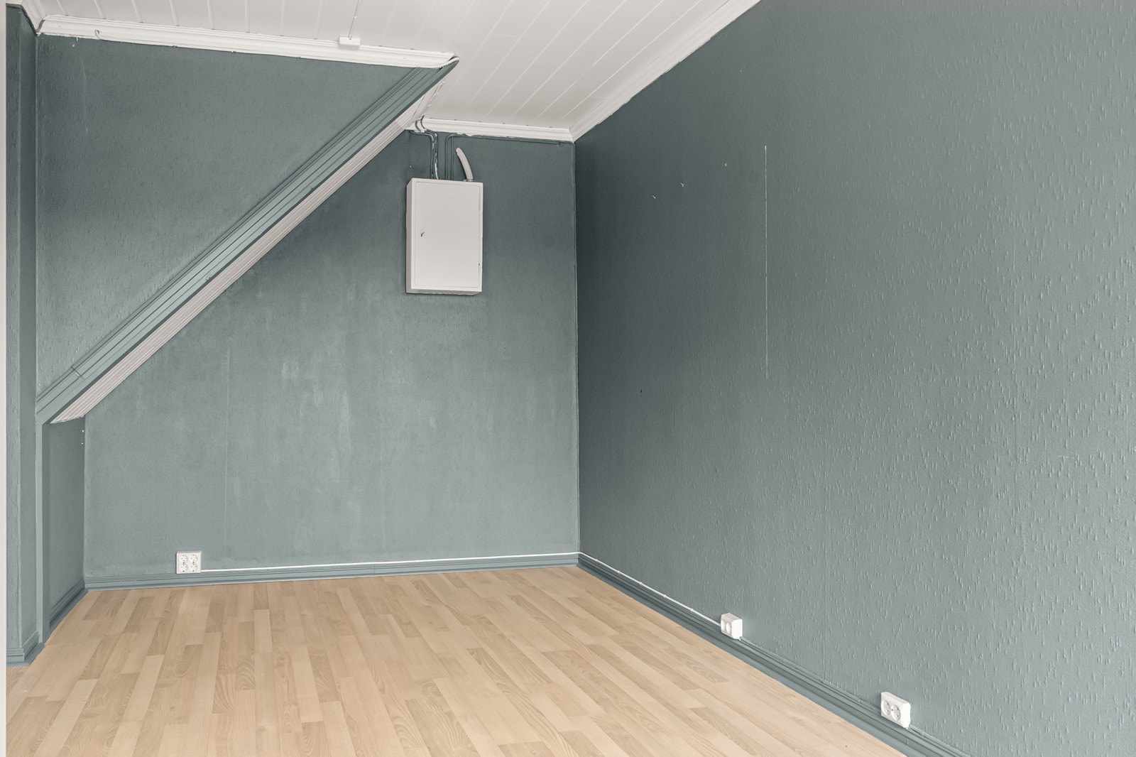 Det ene av boligens to soverom, plassert i kjelleretasjen. Galleribilde