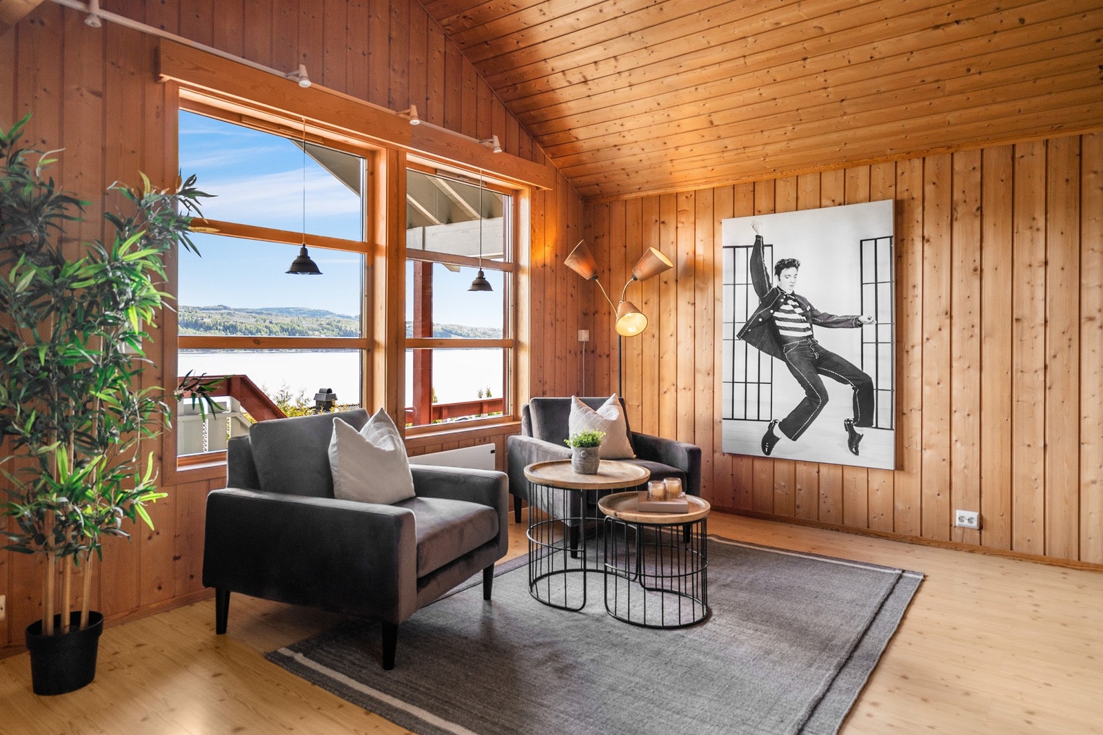 De store vinduene slipper inn rikelig med dagslys og gir fin utsikt mot nærområdet og Mjøsa. Galleribilde