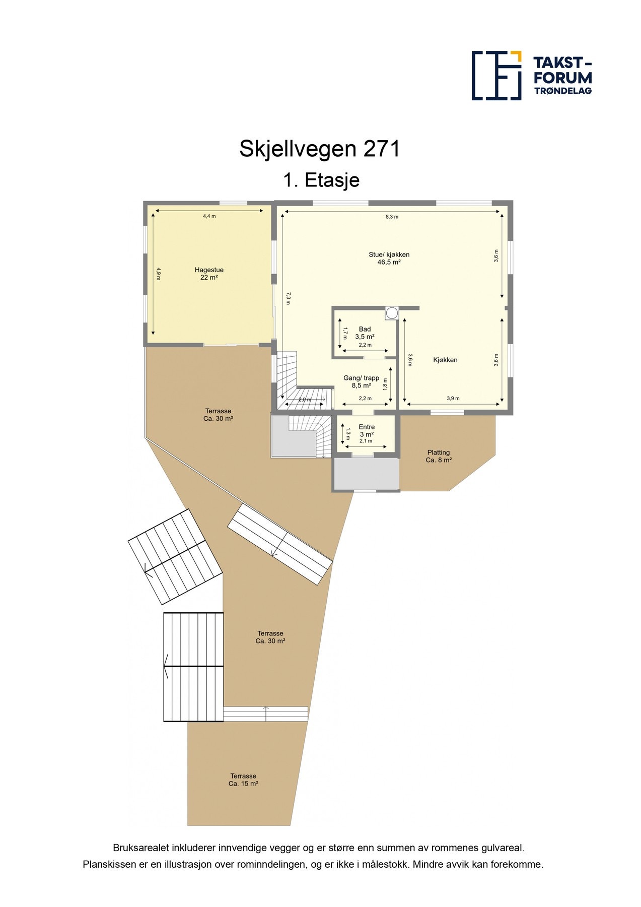 planskisse 1. etg. Galleribilde