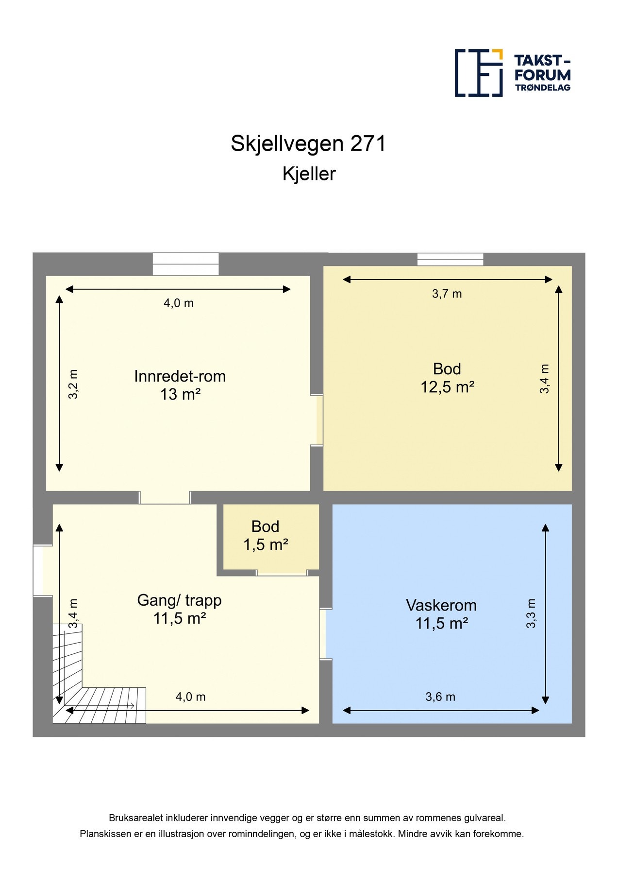 Planskisse kjeller Galleribilde