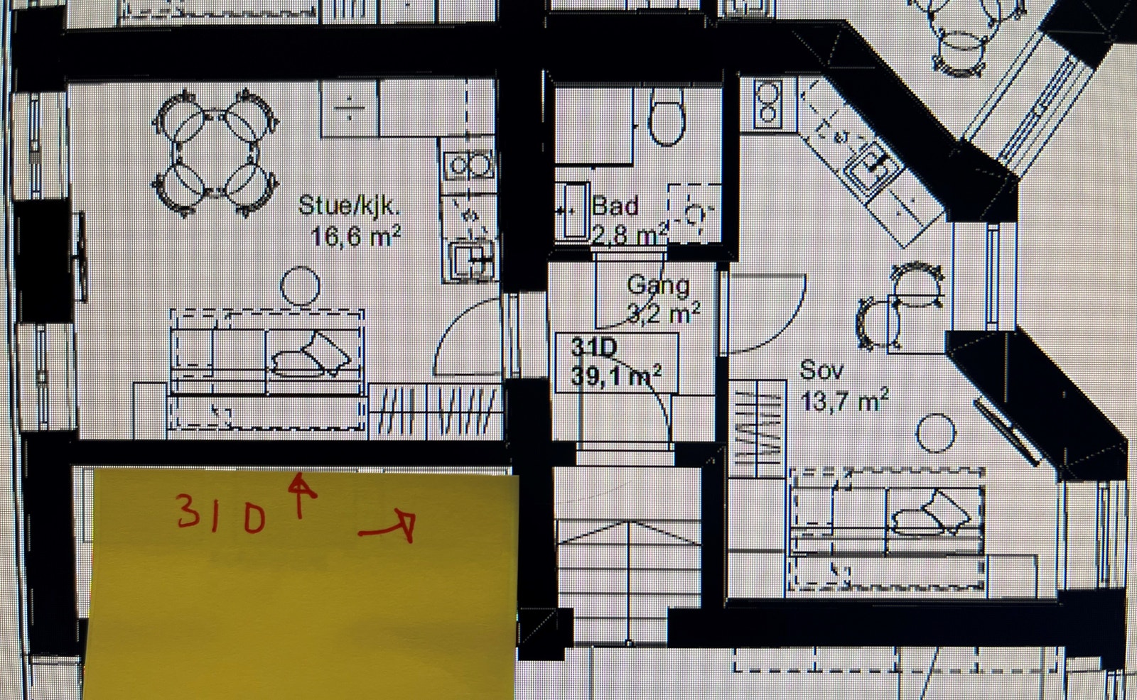 PLANLØSNING. SE VIDERE FOR STUDIO 2 Galleribilde
