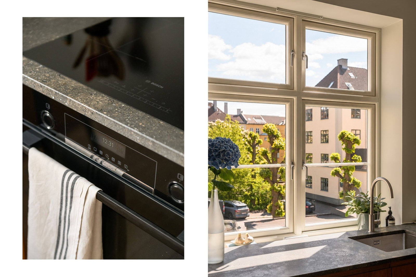 Integrerte hvitevarer og skjult løsning for vaskemaskin gir et rent og ryddig uttrykk. Galleribilde
