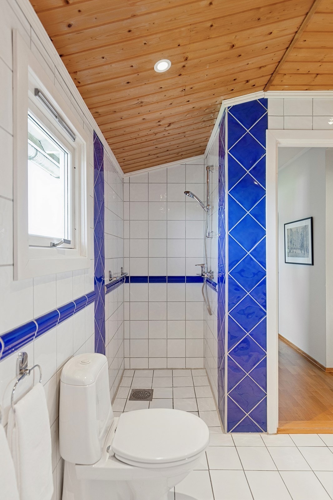 I tillegg til badekar har badet en separat dusjnisje. Galleribilde