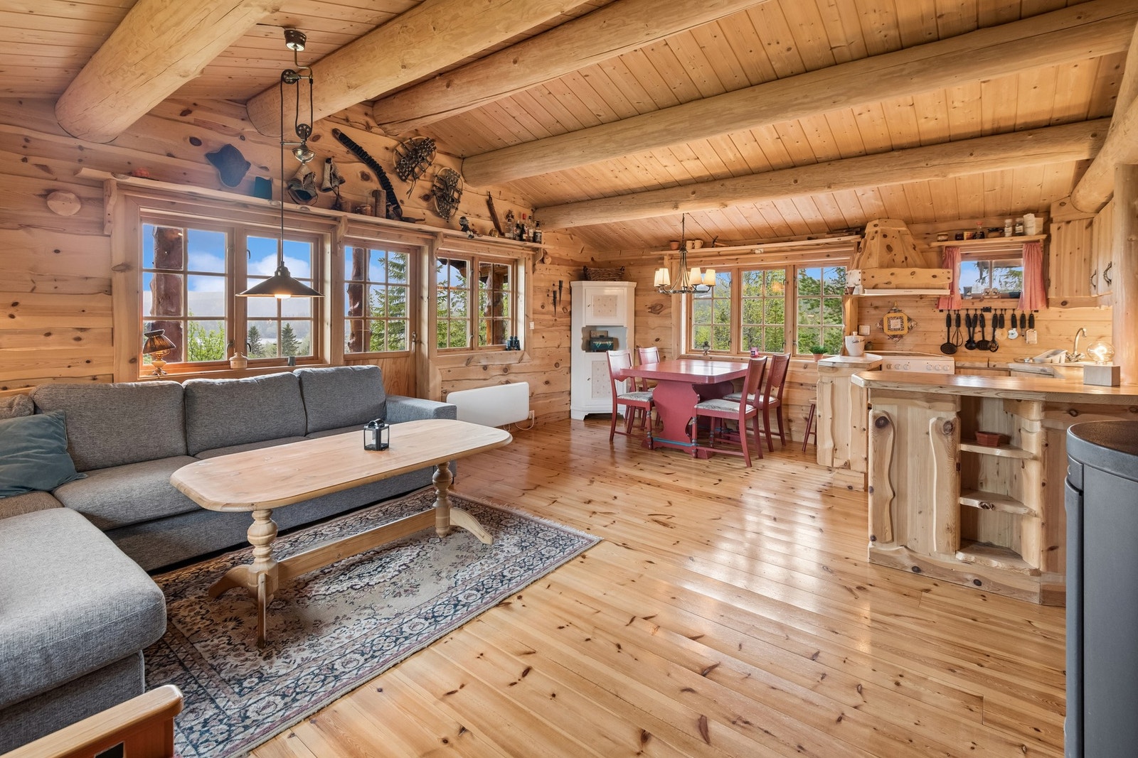 Store vindusflater som slipper inn godt med naturlig lys og enkel adkomst til veranda. Galleribilde