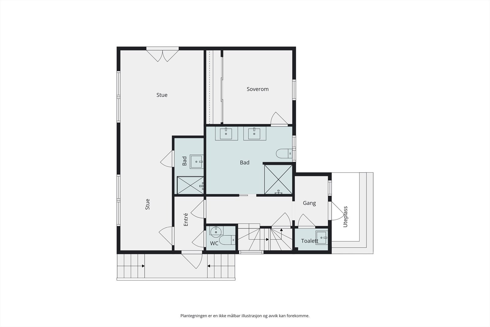 Plantegning 1. etasje Galleribilde