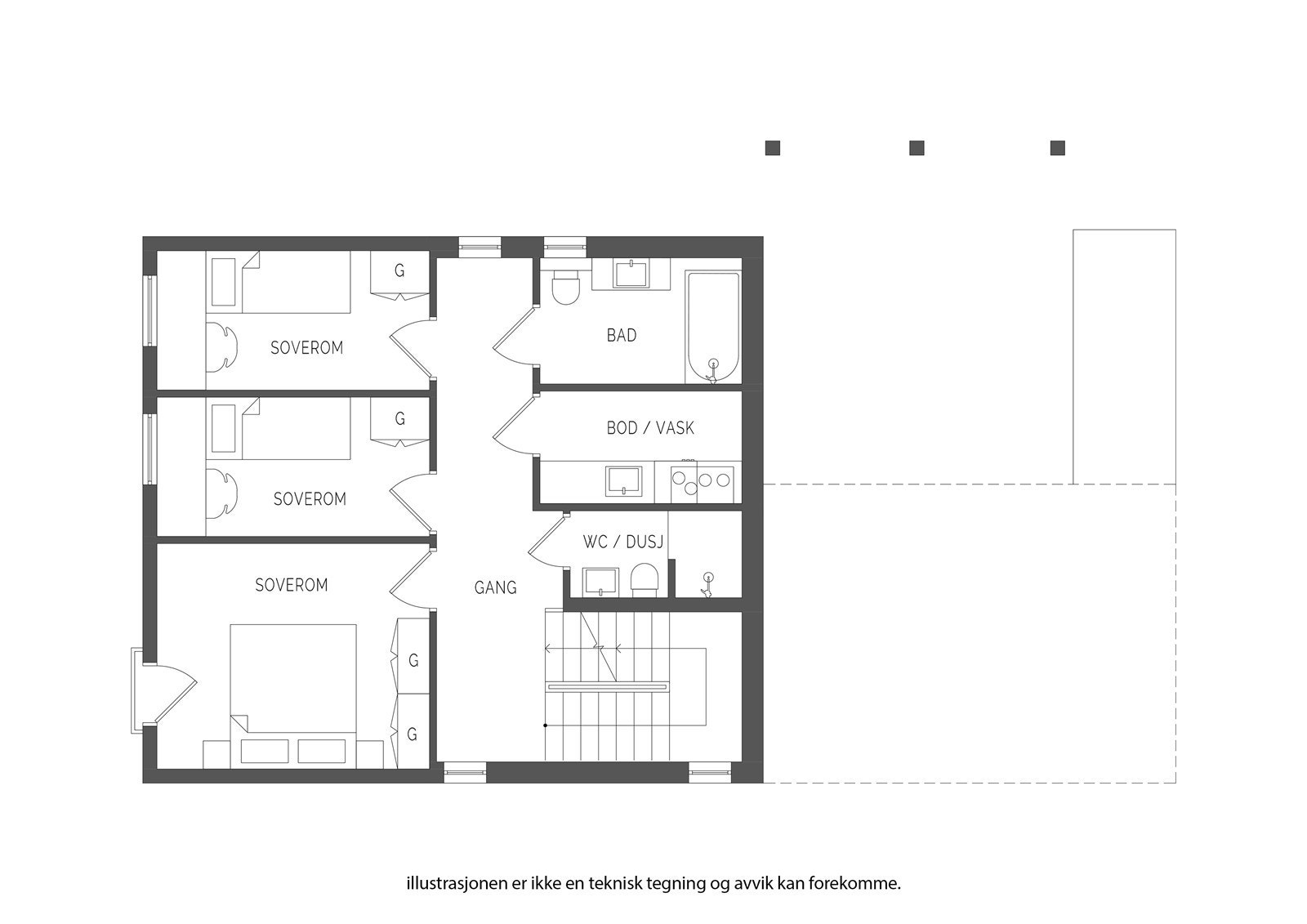 Plantegning 1. etasje Galleribilde