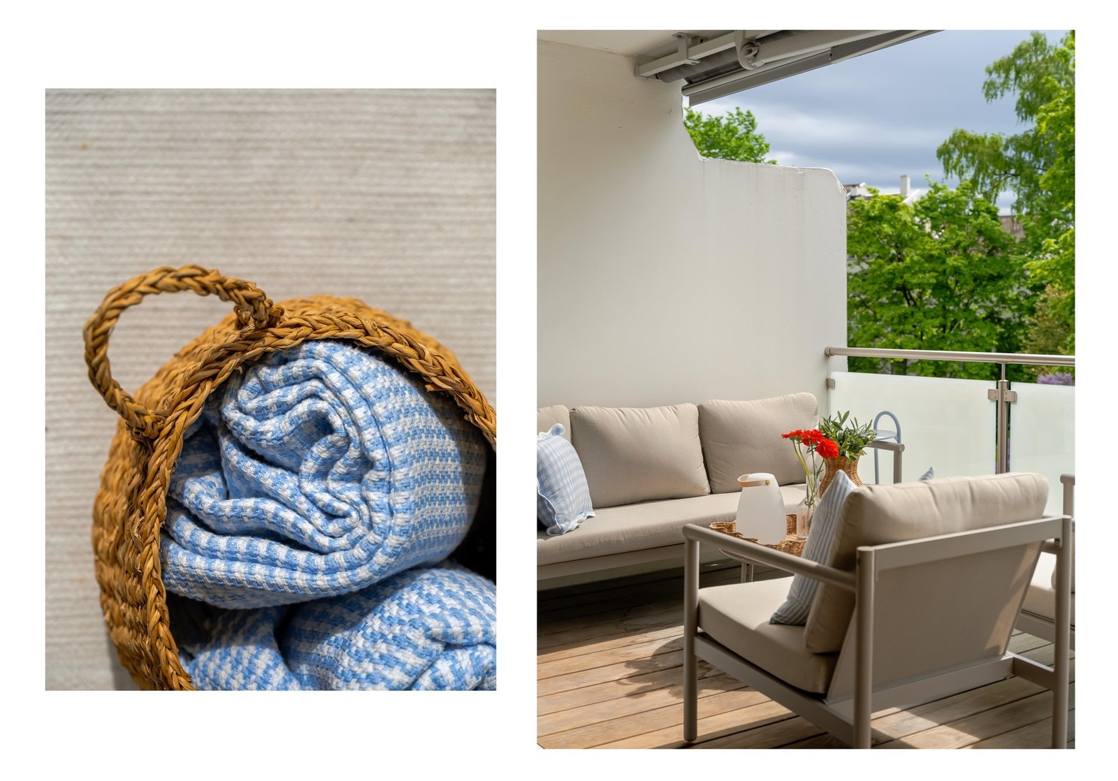 I dag er balkongen innredet med både sittegruppe og lounge. og det er elektrisk markise dersom solen blir for sterk. Galleribilde