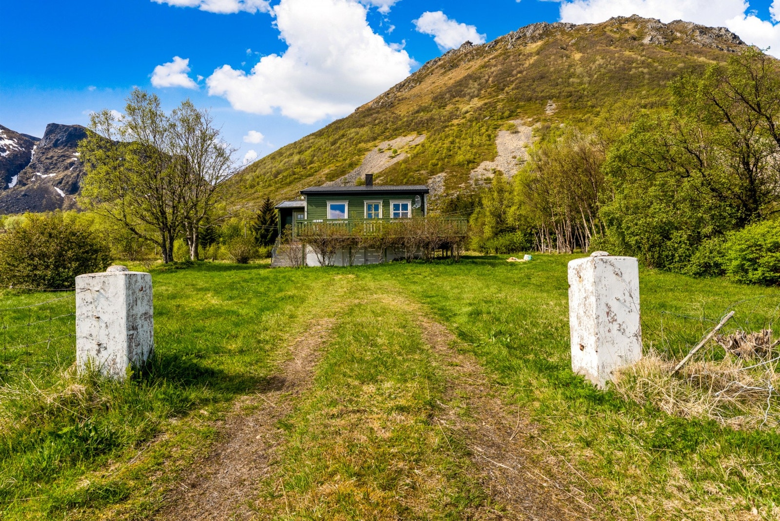 Adkomstvei opp til fritidsboligen. Galleribilde