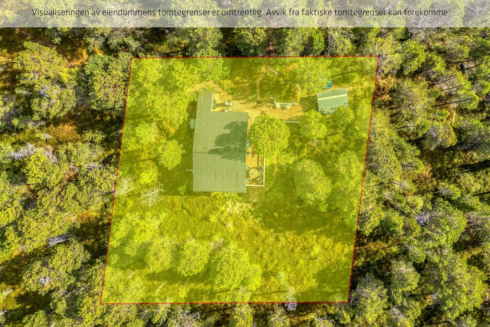 Tomtegrenser vist i bildet er en omtrentlig visualisering. (Illustrasjon) Galleribilde