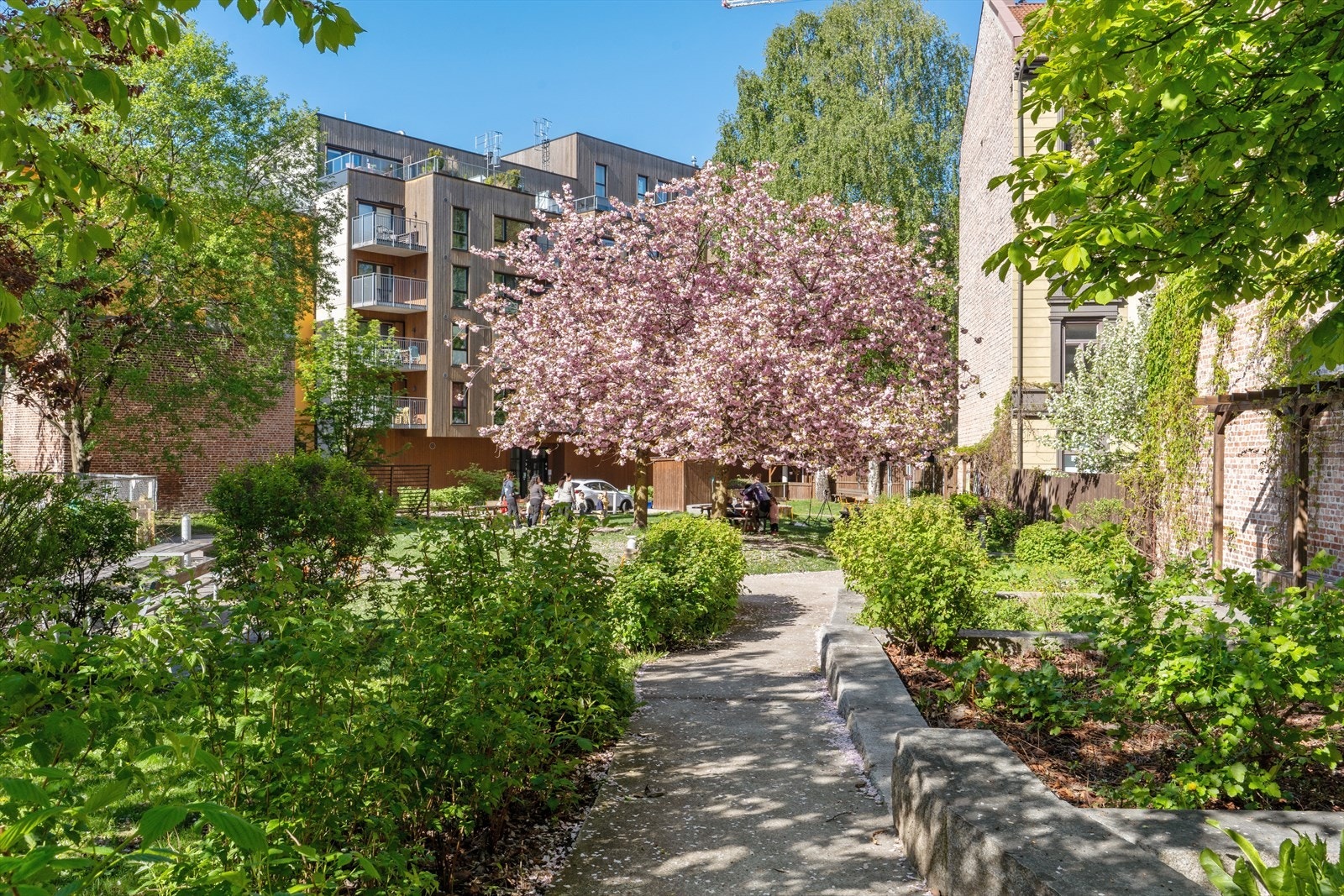 Kvartalsparken er en privat bakgårdshage som eies av borettslag og sameier i Hollenderkvartalet. Her kan du nyte blomsterprakten, grille og ta piknik. Mulighet for parsellhage. Galleribilde