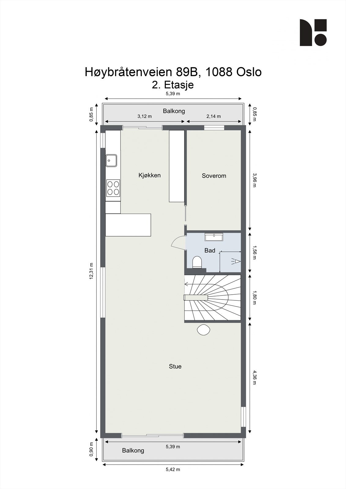 Plantegning 2. Etasje Galleribilde