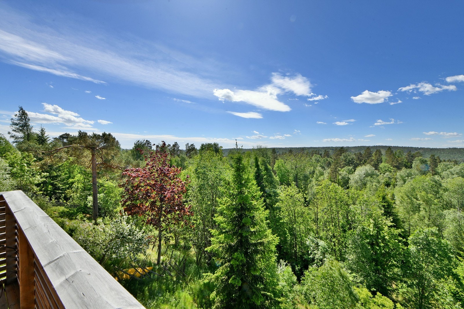 Utsikt fra uteplass med adkomst fra stue - flott utsikt med gode solforhold Galleribilde