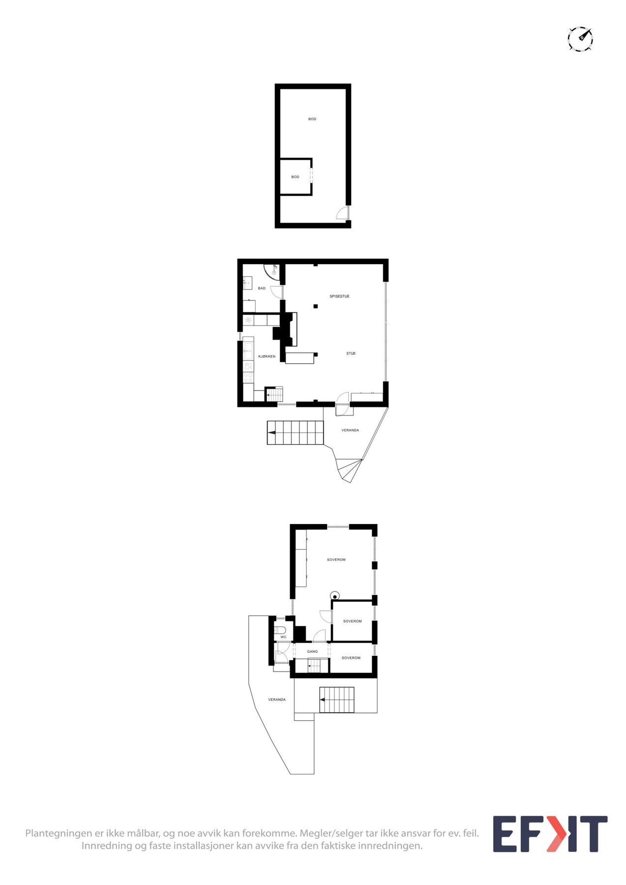 Plantegning som viser planløsningen av hele hytten. Galleribilde