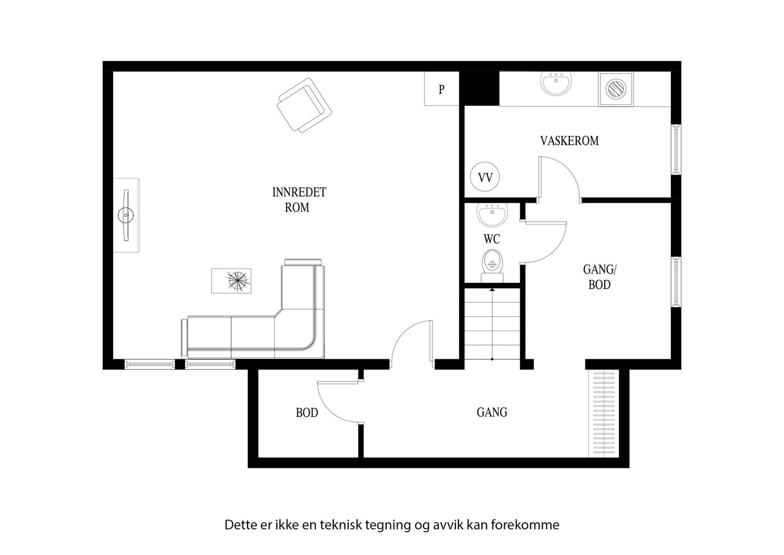 Plantegning kjeller Galleribilde