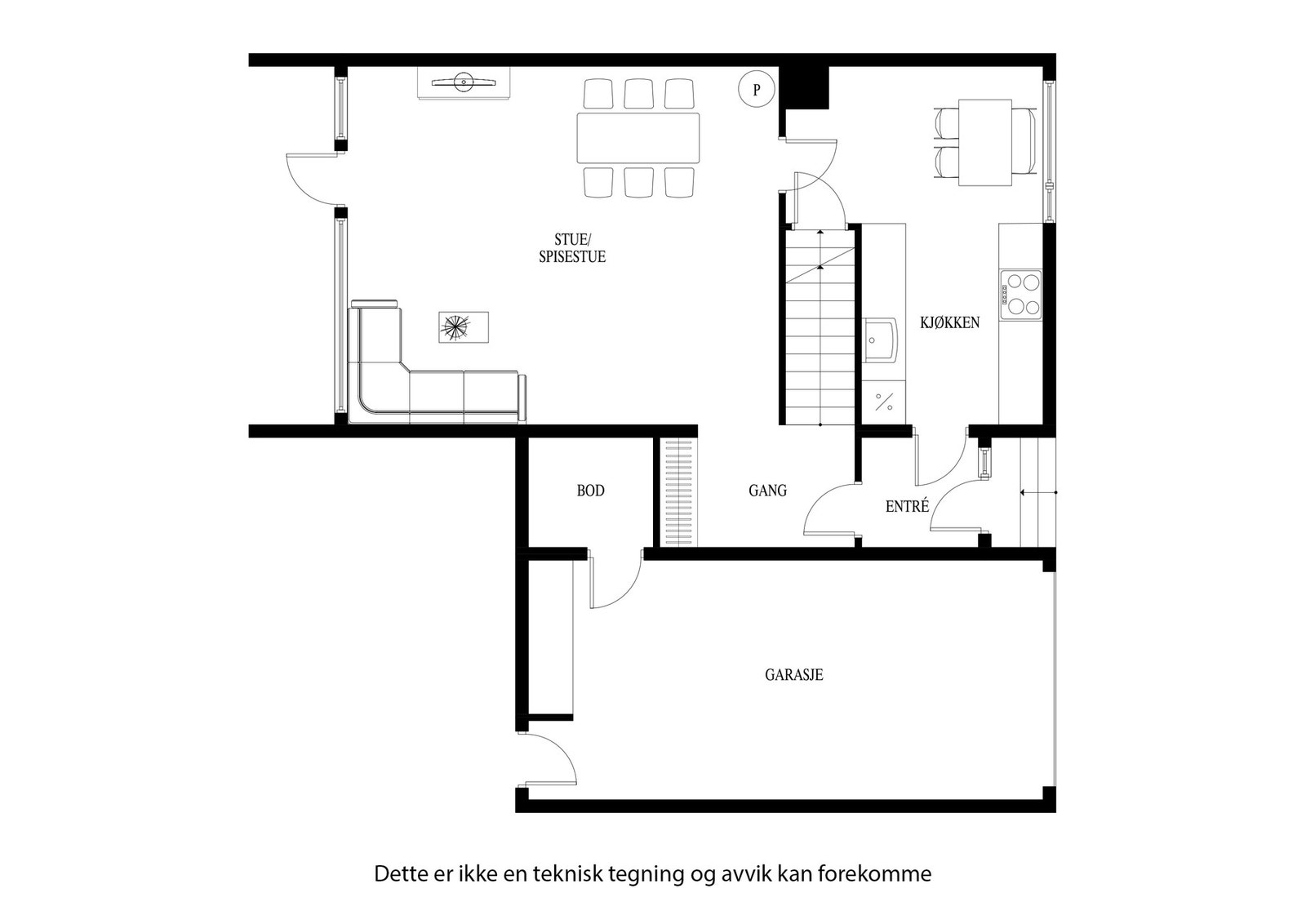 Plantegning 1. etasje Galleribilde