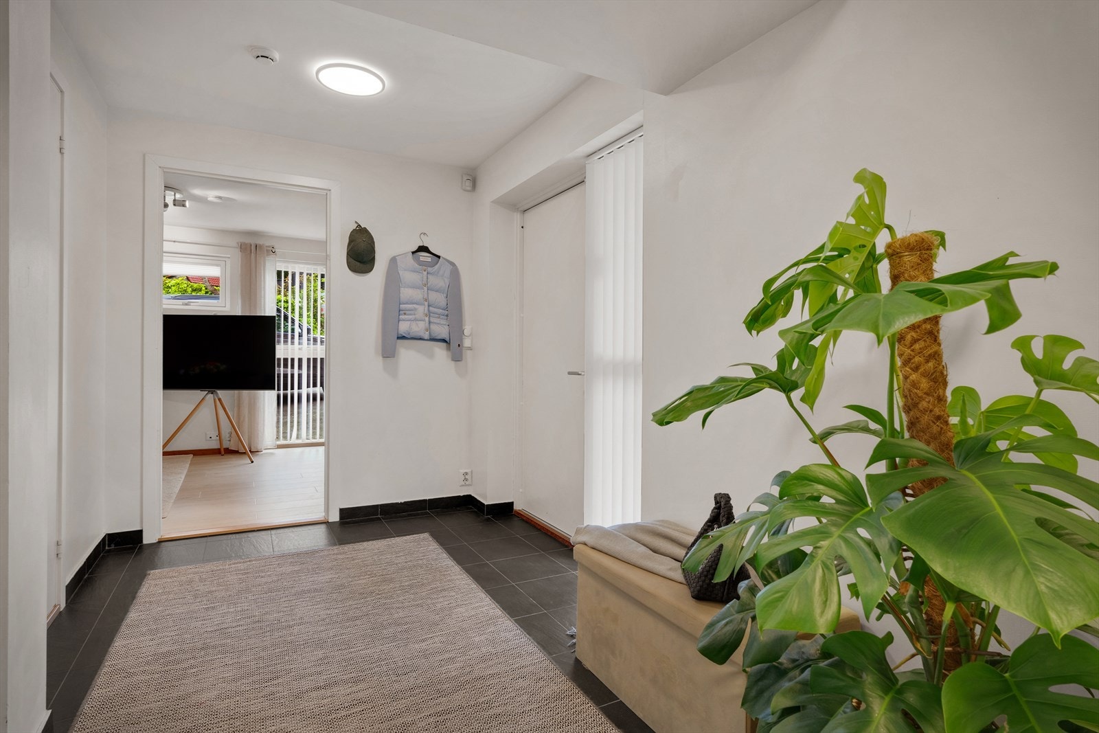 Kjelleren har egen entré/gang på 7,6 m² som gir separat adkomst til hybeldelen og øvrige rom. Galleribilde