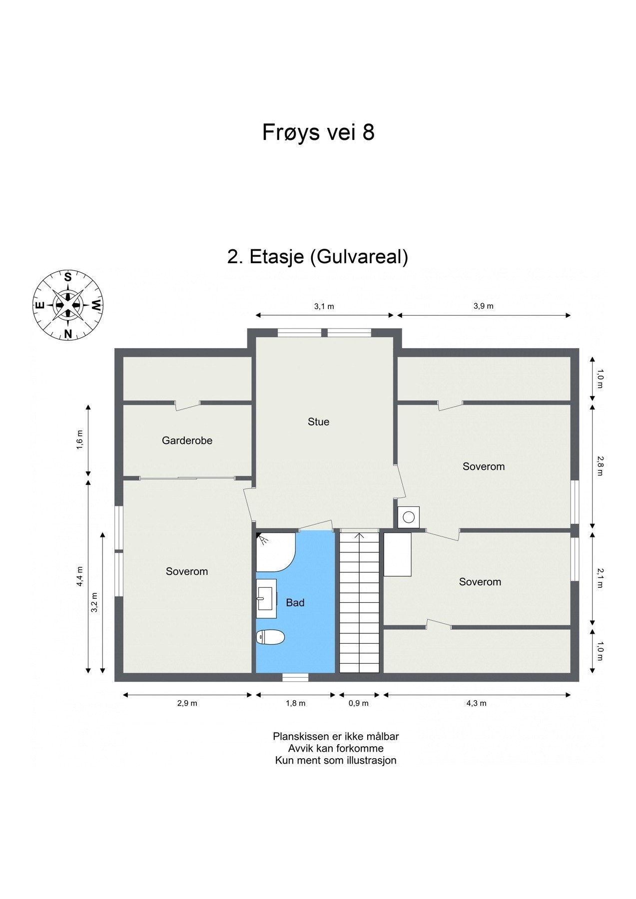 Plantegning - 2. etasje - Frøys vei 8. Galleribilde