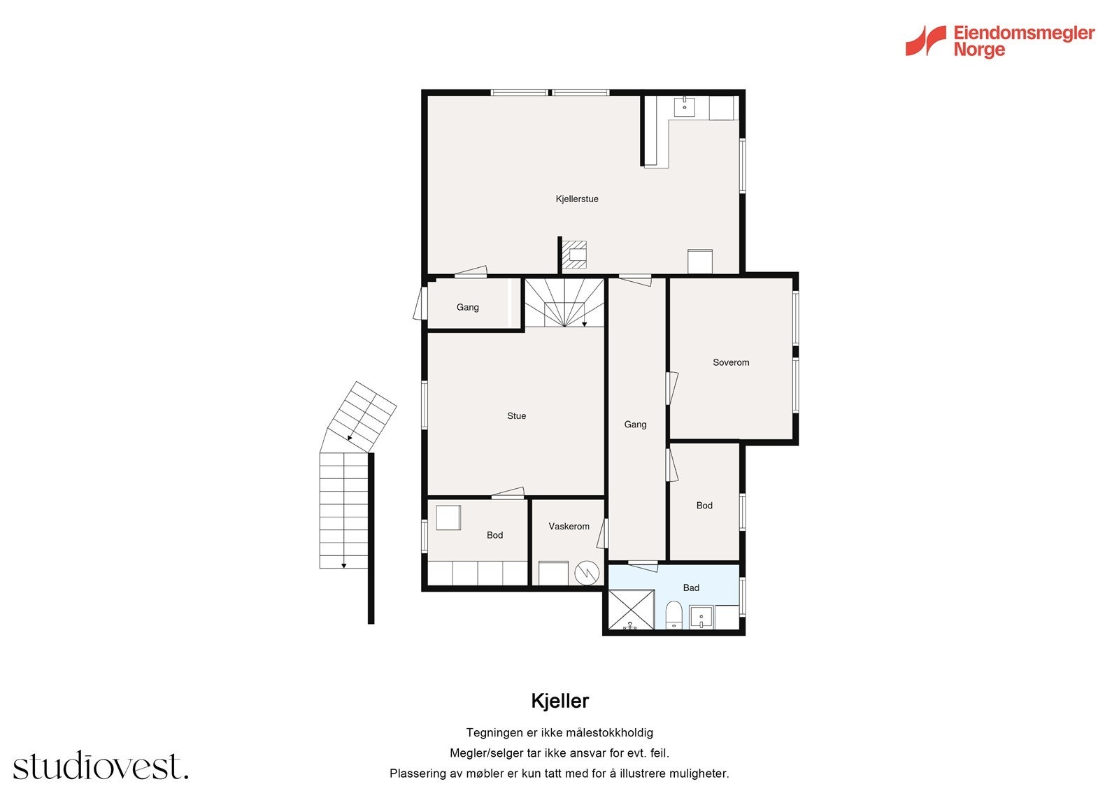 Plantegning kjeller. Galleribilde