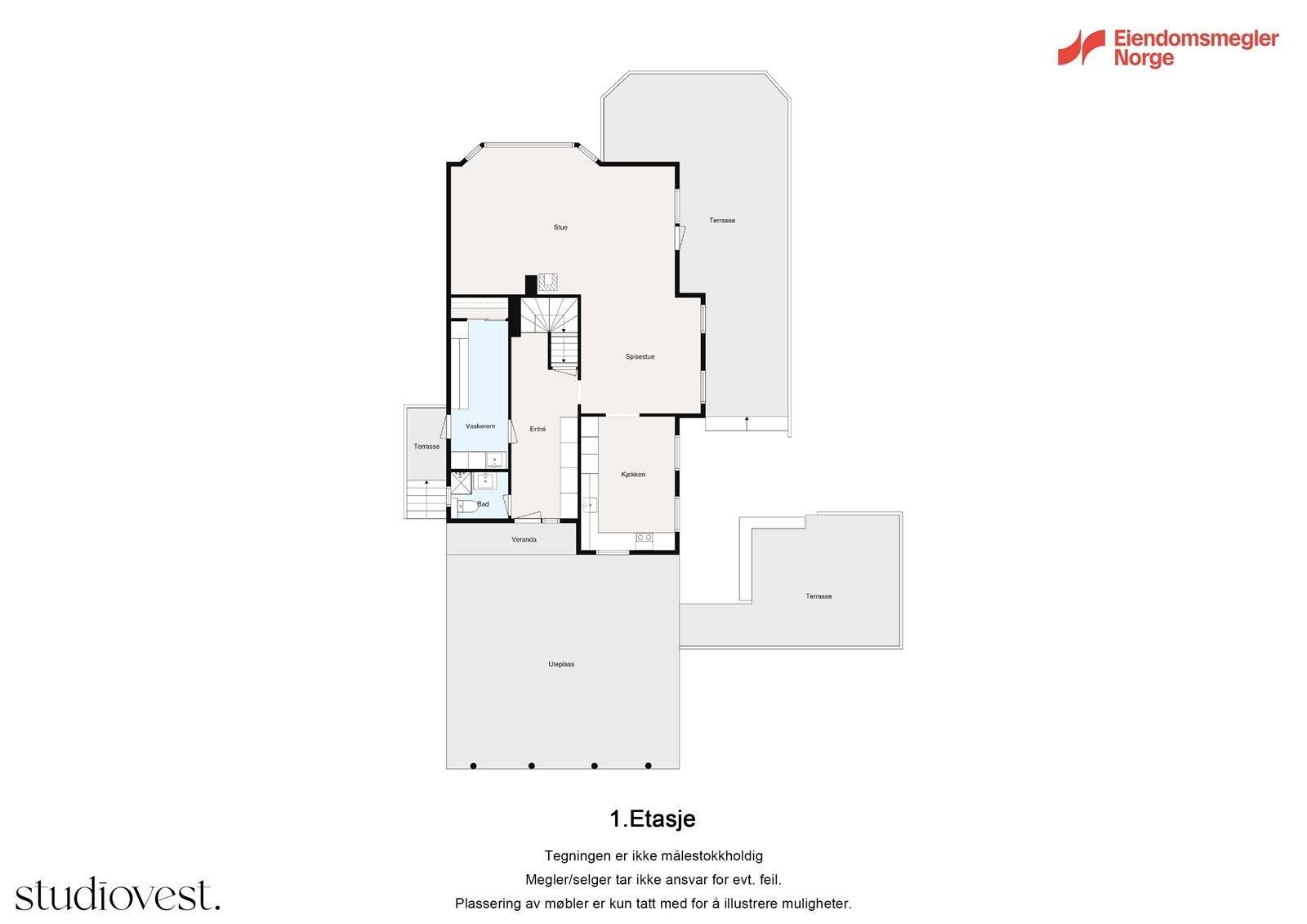 Plantegning 1. etasje Galleribilde