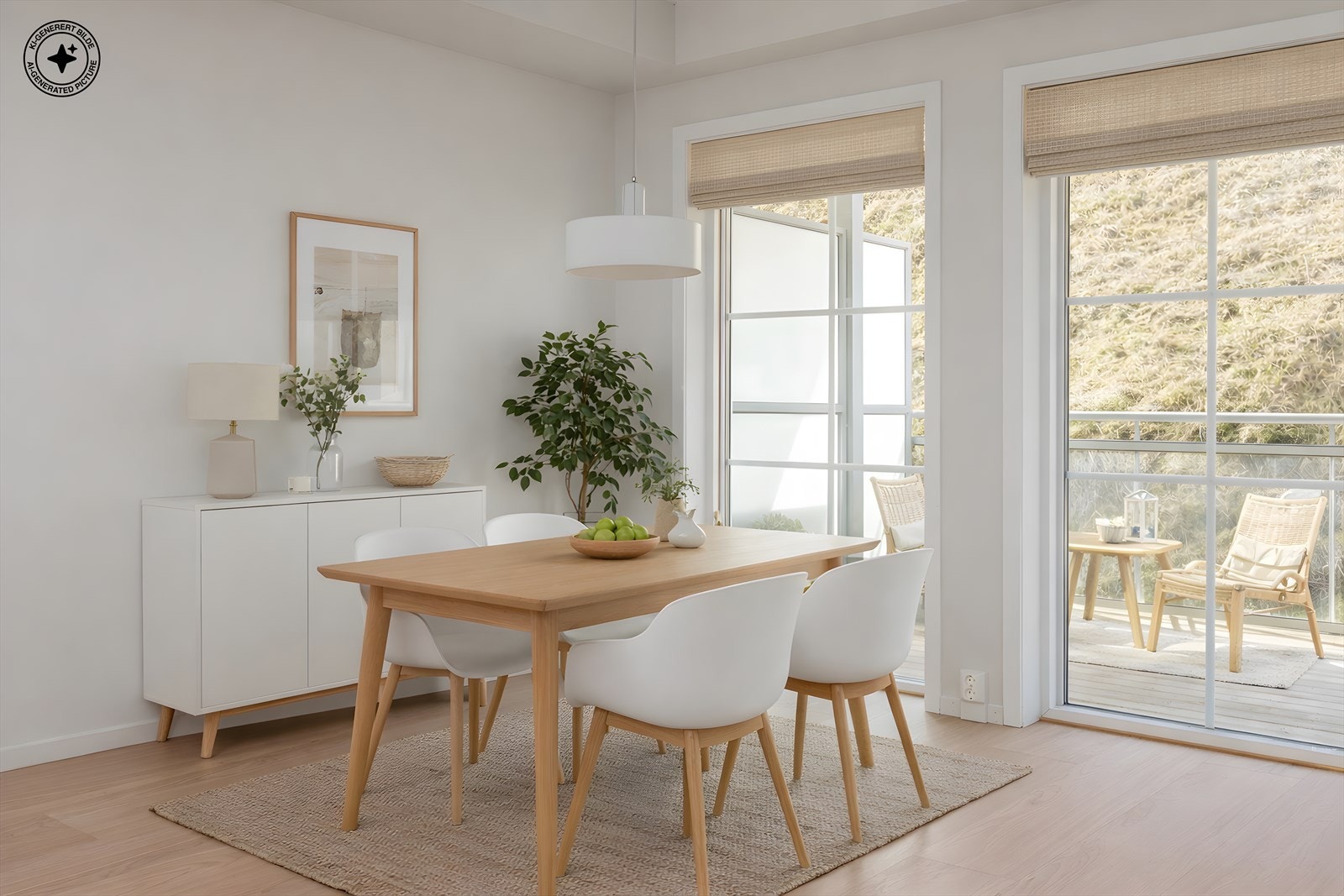 Velkommen til Skattumlia Terrasse - et hjem for deg som verdsetter kvalitet, komfort og et bekymringsfritt liv! Dette bildet er generert ved bruk av AI. Galleribilde