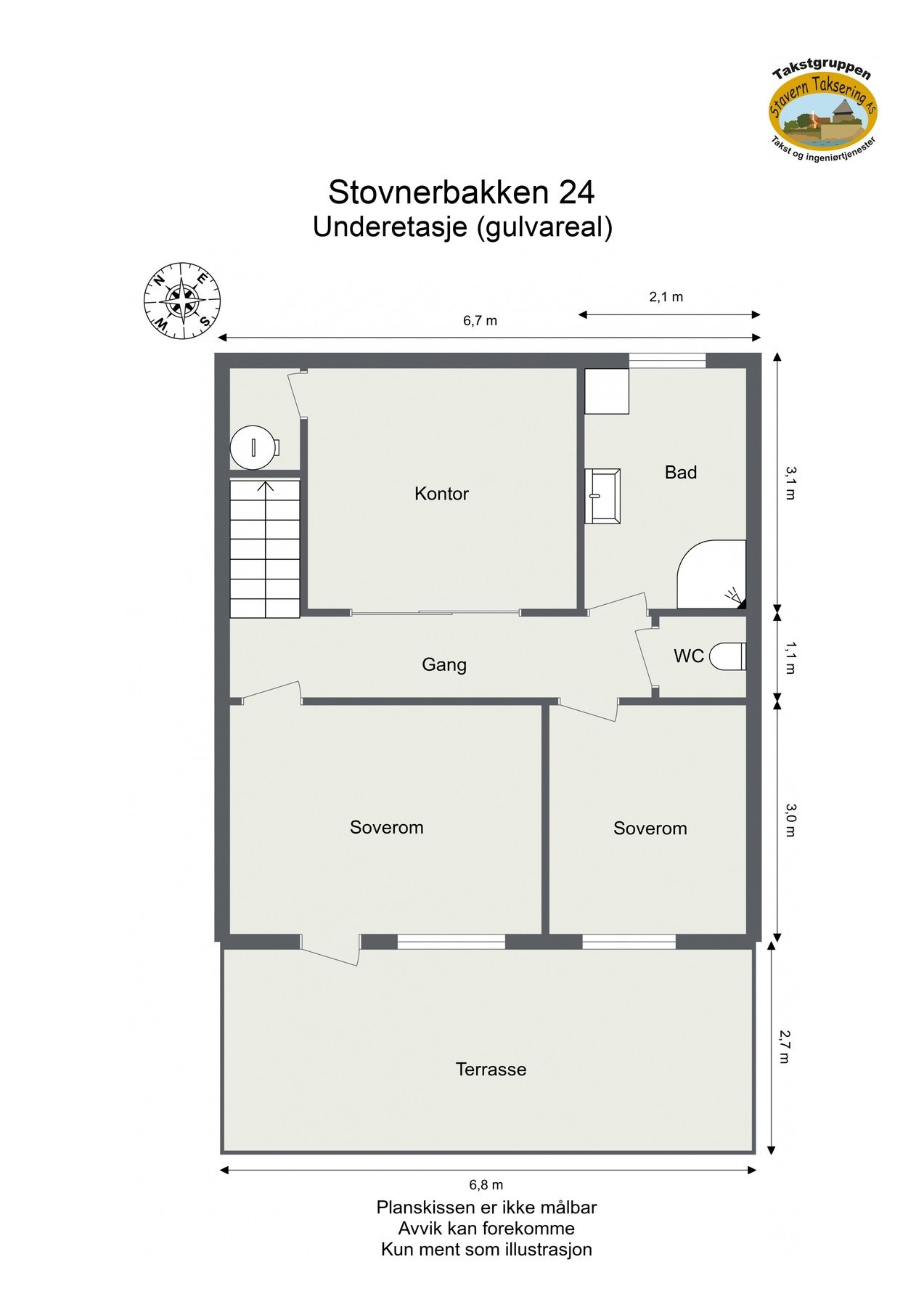 Boligens plantegning underetasjen. Galleribilde