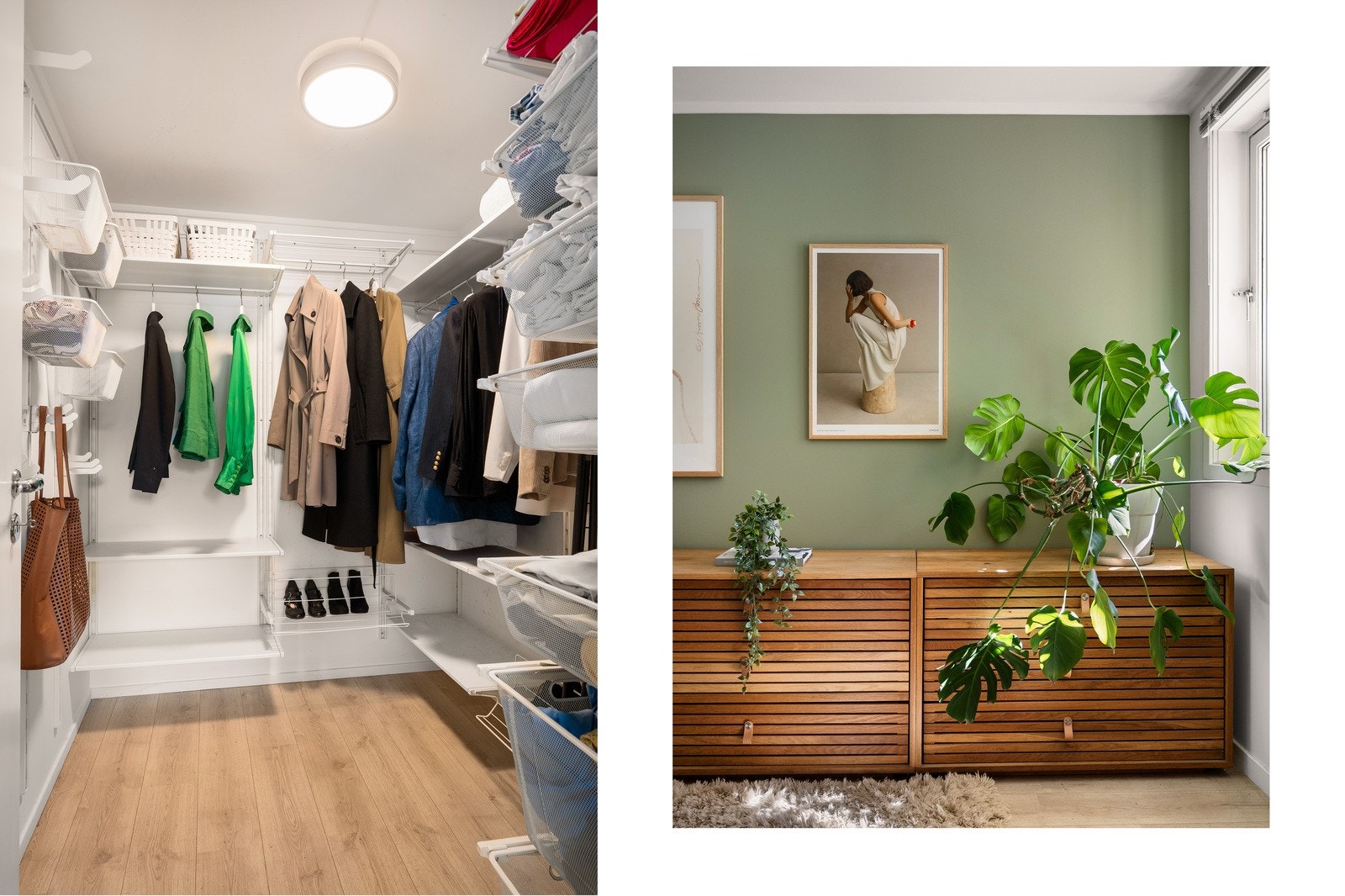 Fra værelset har man også adkomst til et romslig walk-in closet, hvor det er rikelig med plass til alt mulig Galleribilde