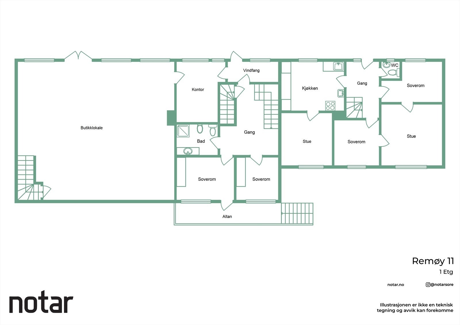 Planskisse 1. etasje Galleribilde