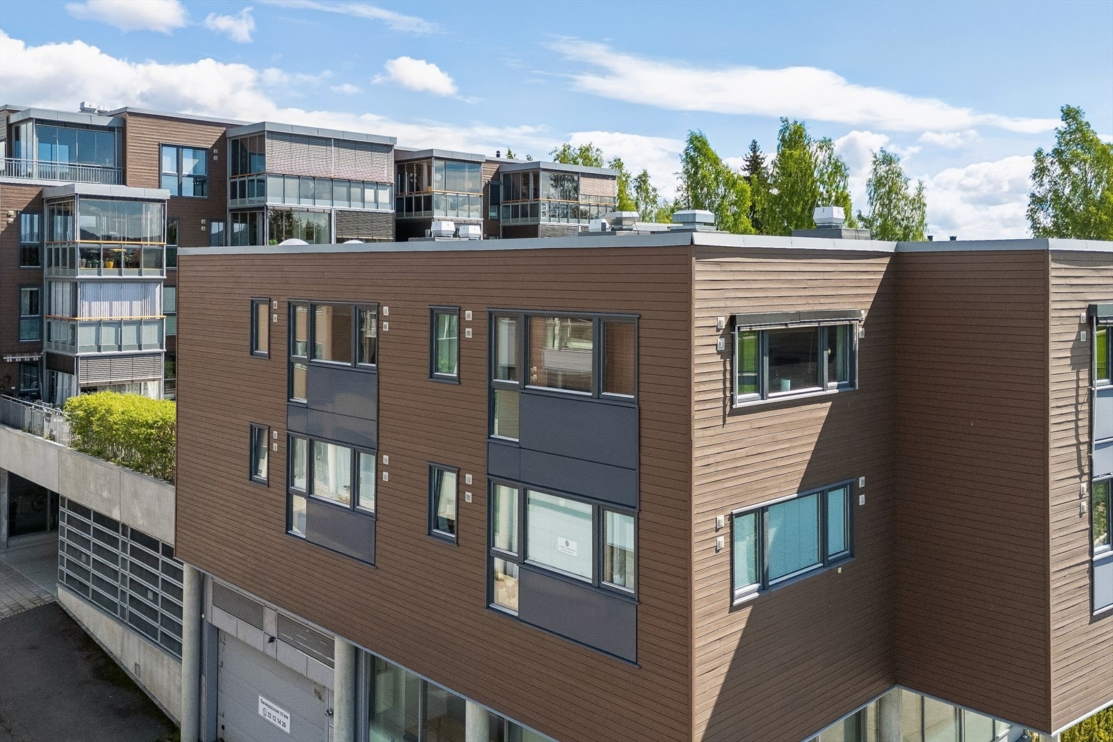 Moderne boligbygg fra 2006, sentralt plassert på Gammelbruplassen i Elverum. Galleribilde