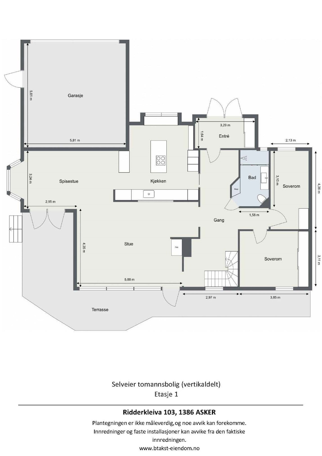 Plantegning 1. etg Galleribilde