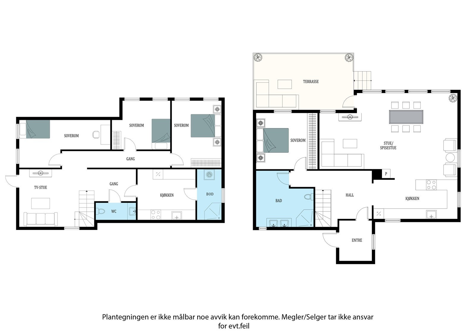 Plantegninger for begge etasjer Galleribilde