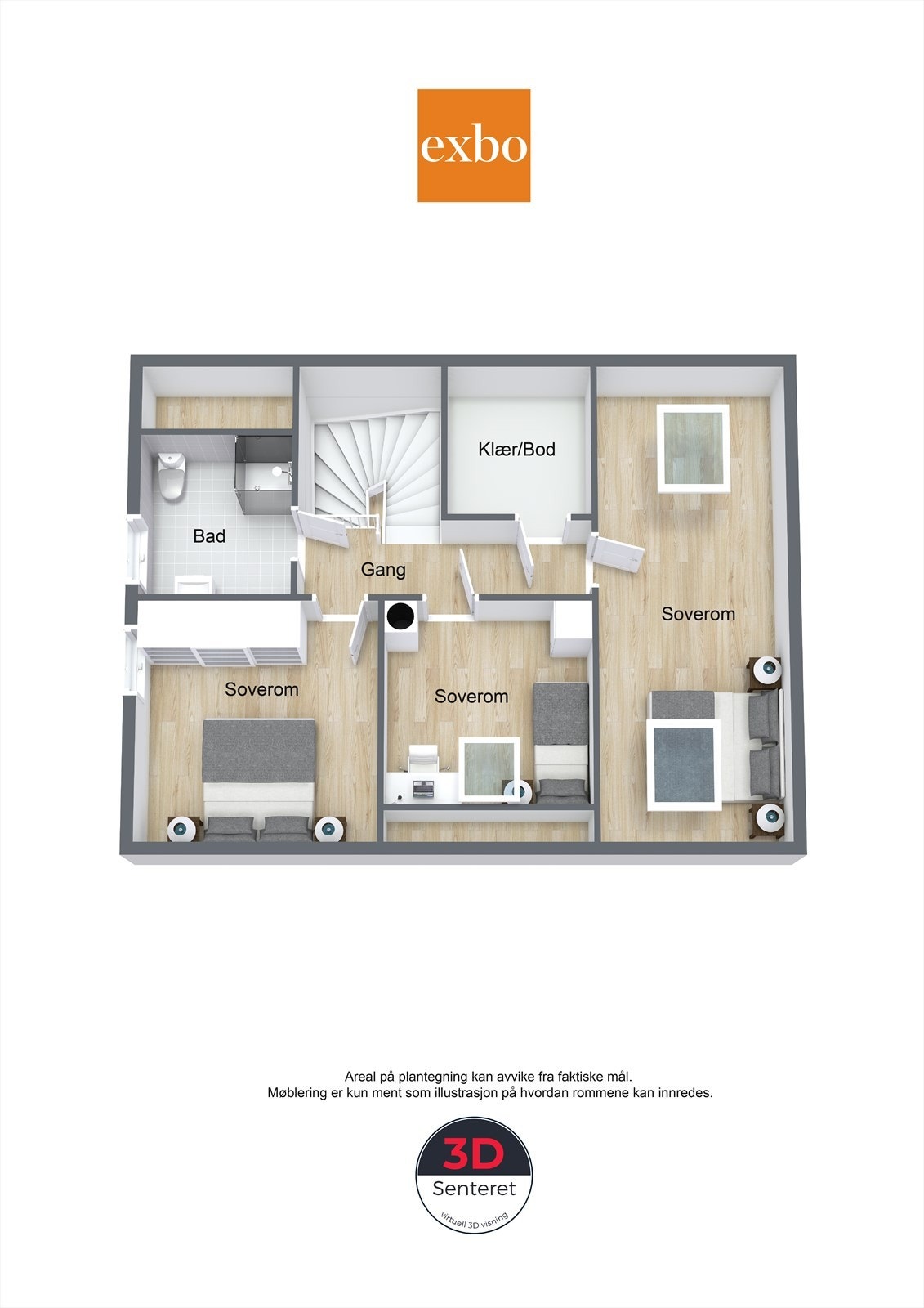 Plantegning loftsetasje. Galleribilde