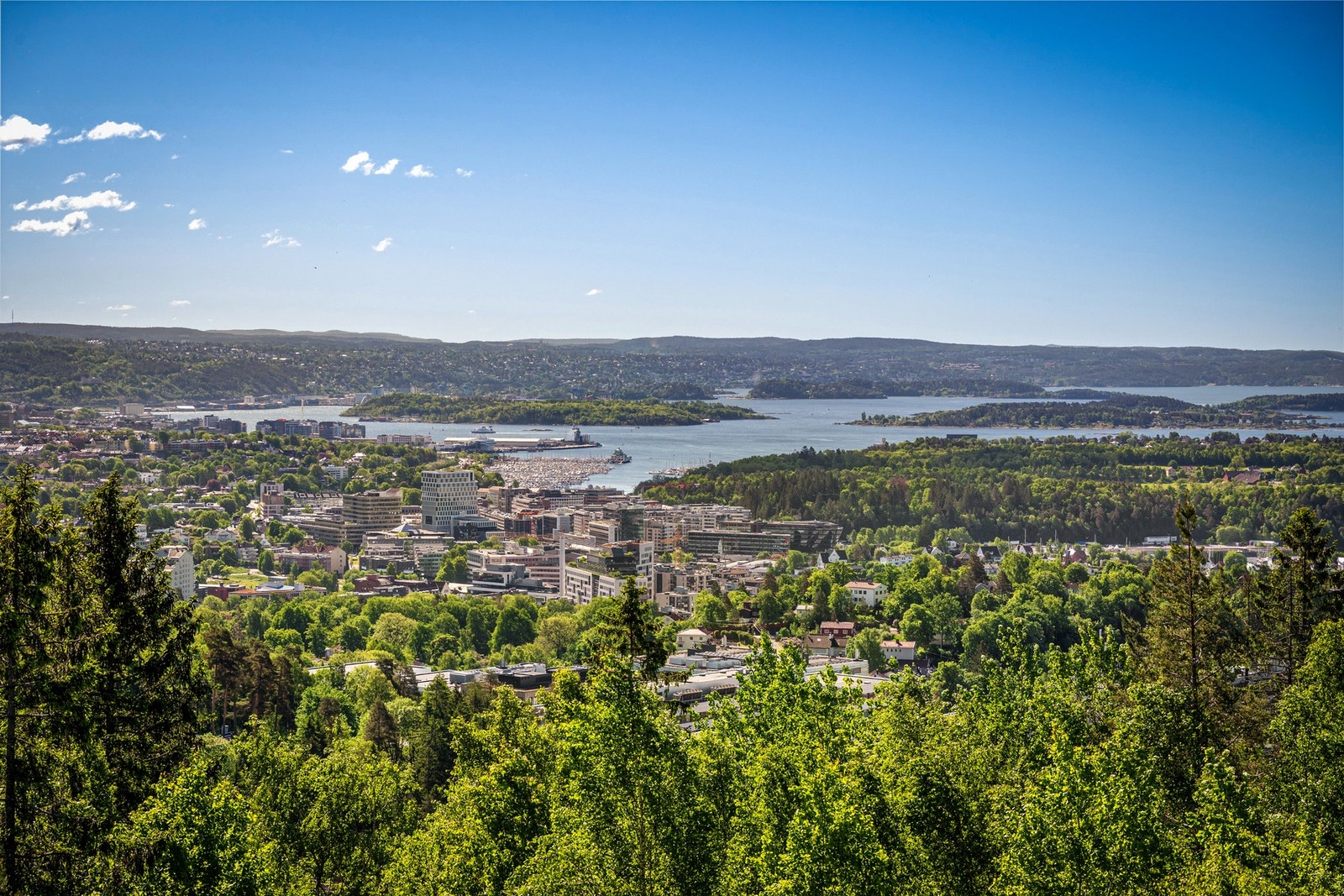 Spektakulær panoramautsikt over Oslofjorden, Fornebu, Lysaker og store deler av Oslo Galleribilde