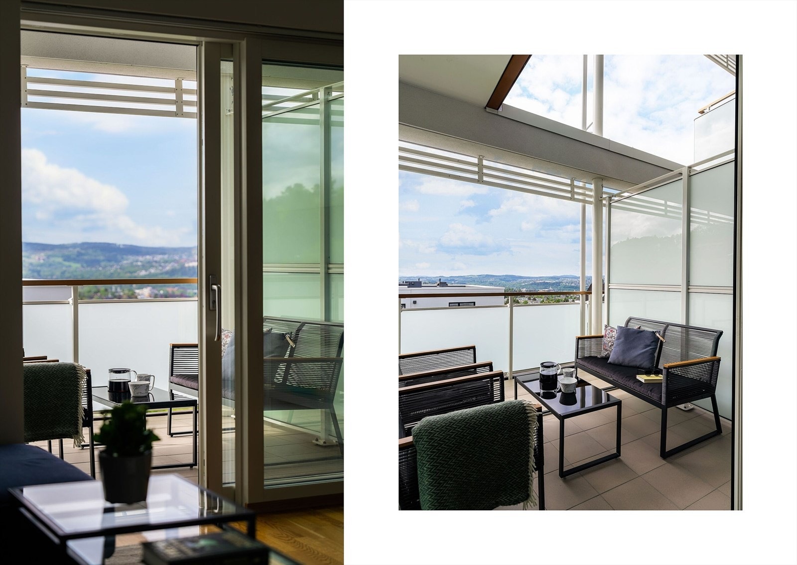 Uteplassen måler 7 kvm med plass til et loungesett. Galleribilde