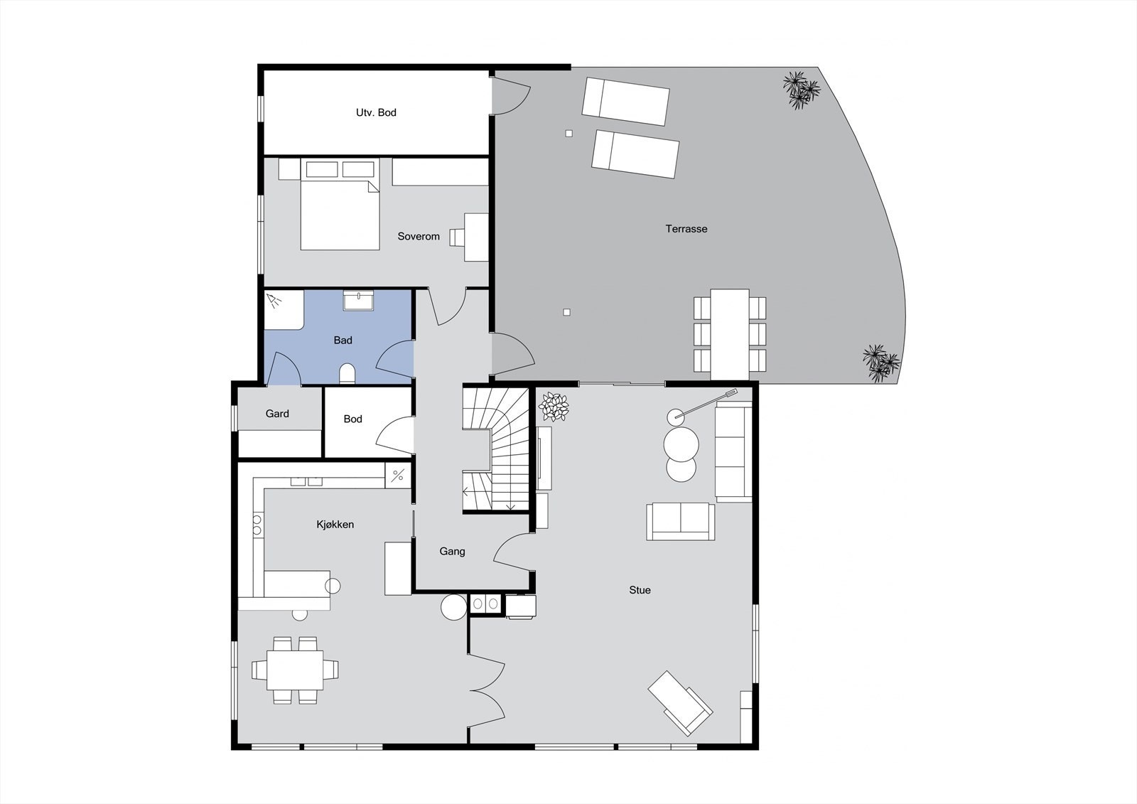 Plantegning hovedetasje Galleribilde