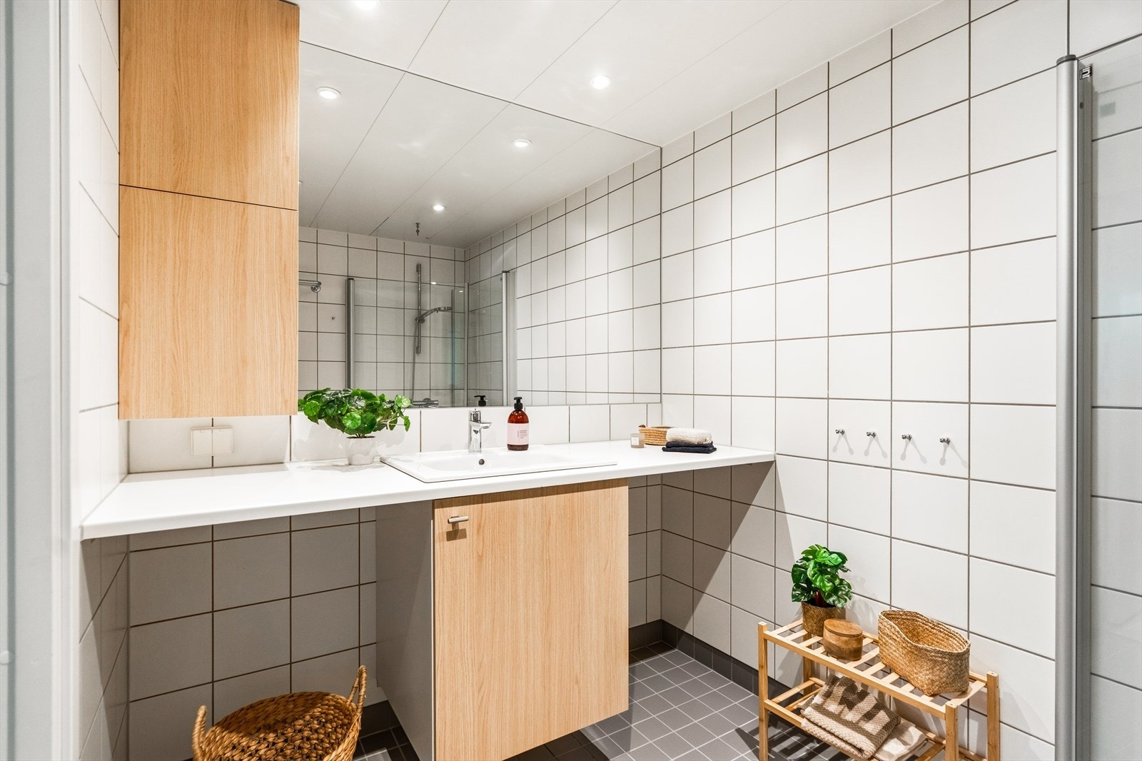Det er opplegg for vaskemaskin og tørketrommel. Galleribilde