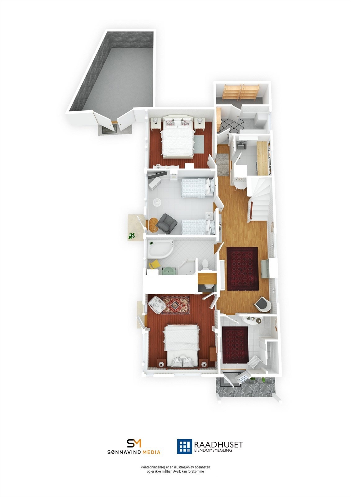 3D Plantegning | 1. Etasje Galleribilde