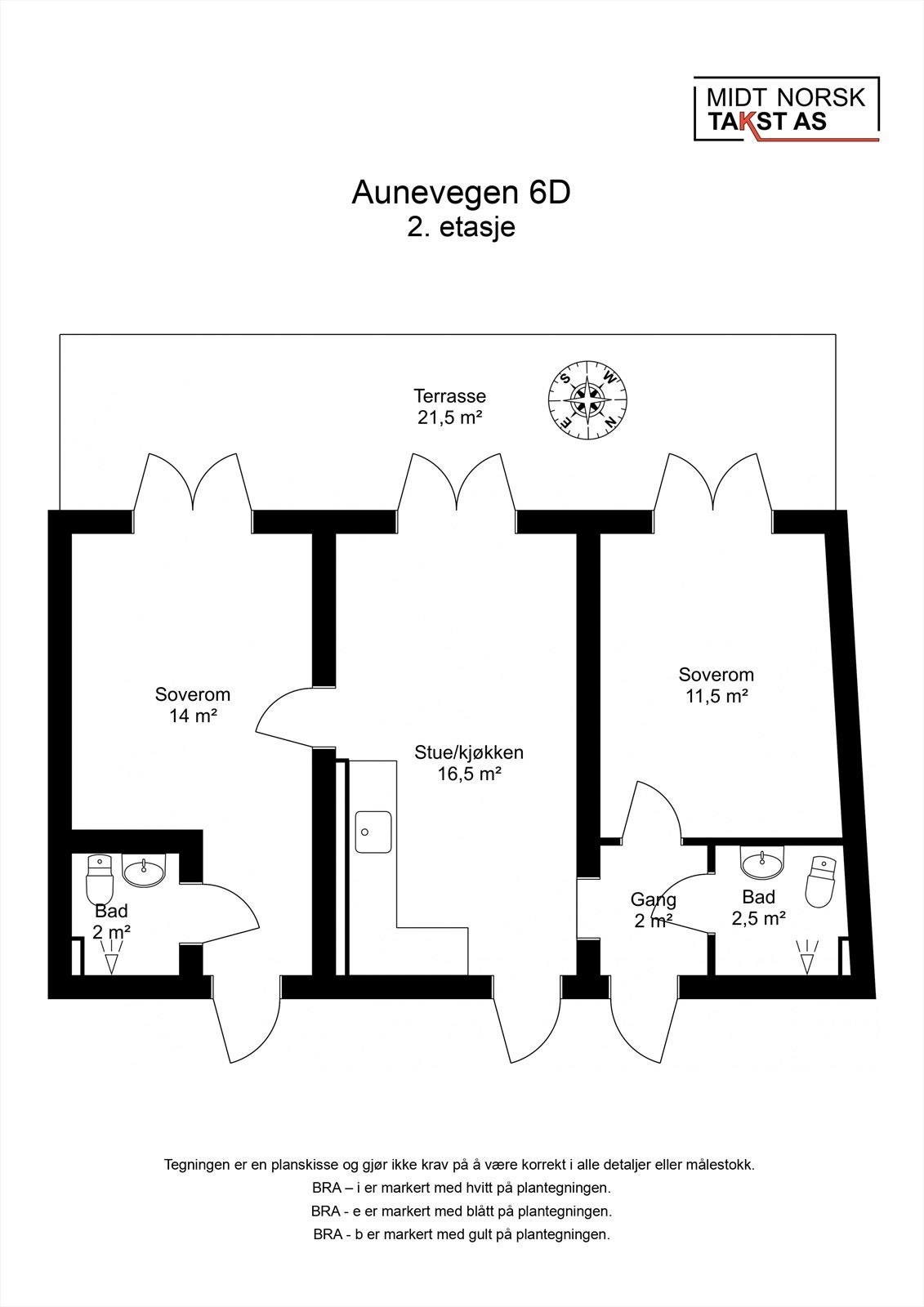 Planskisse leilighet 2. etasje Galleribilde