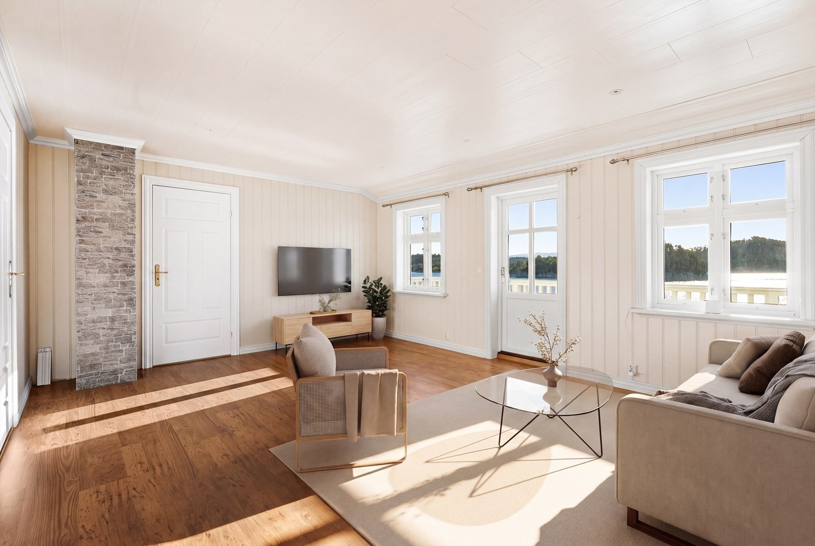 Loftstuen (digital møblering) gir ekstra spillerom for familien og har utgang til en egen balkong. Galleribilde