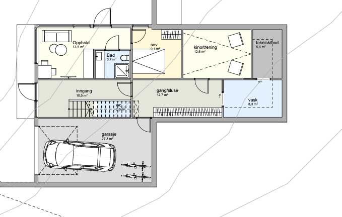 Plantegning med alternativ utleiedel Galleribilde