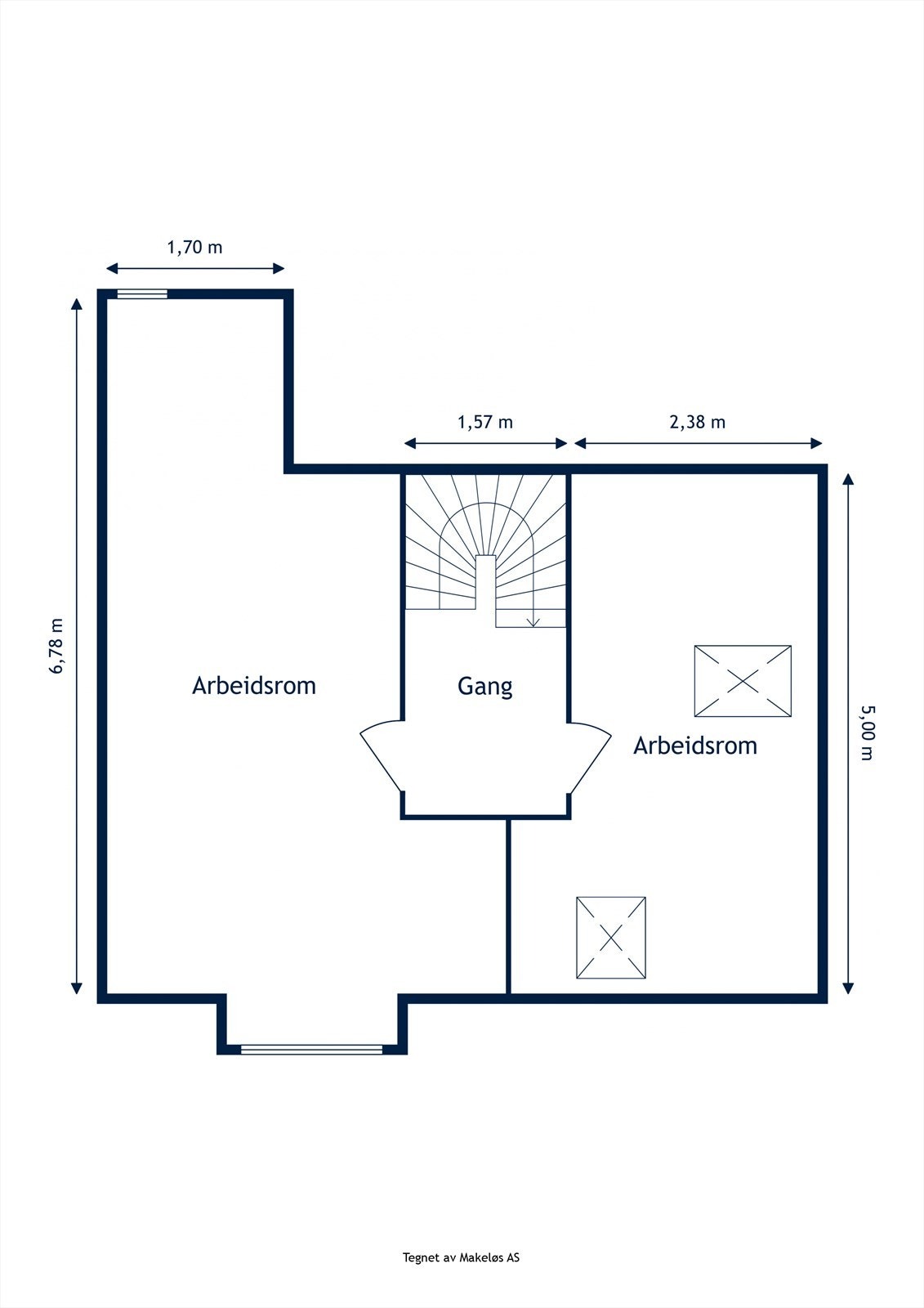 Plantegning loft. Galleribilde