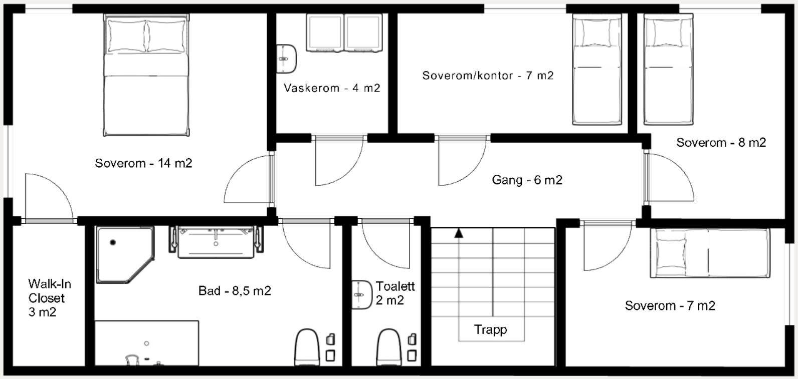 Plantegning - tredje etasje Galleribilde