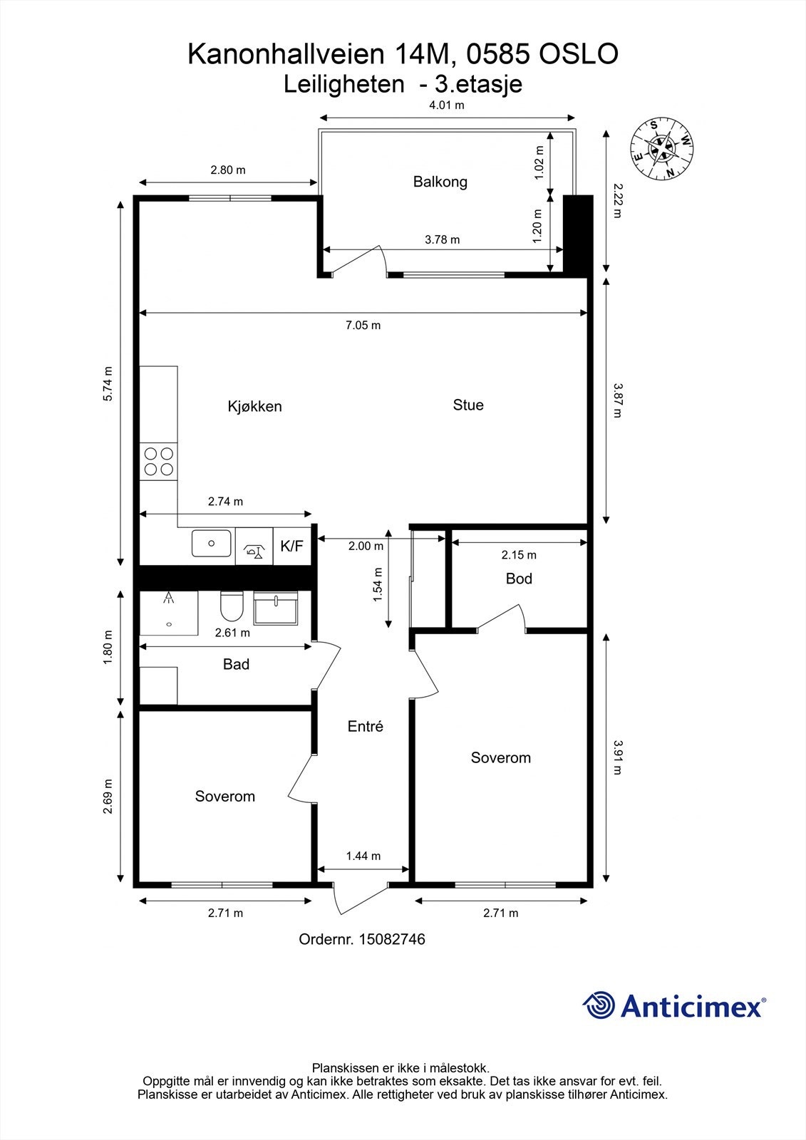 Målsatt plantegning Galleribilde