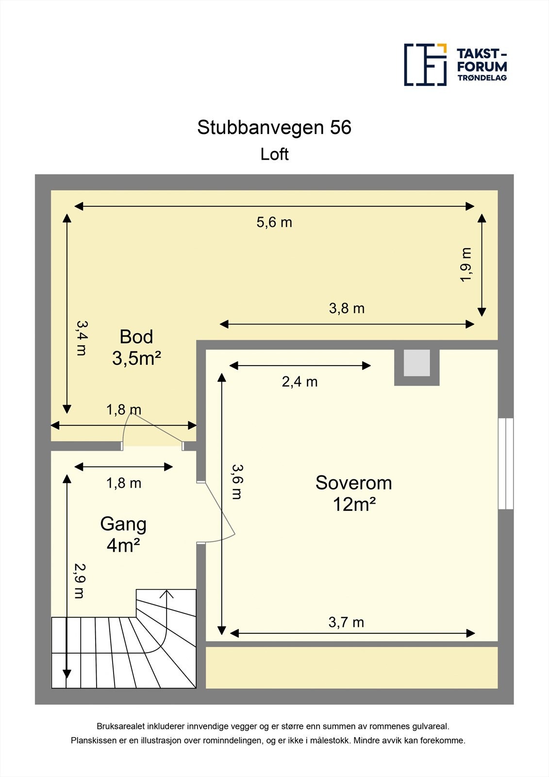 Planskisse loft. Galleribilde