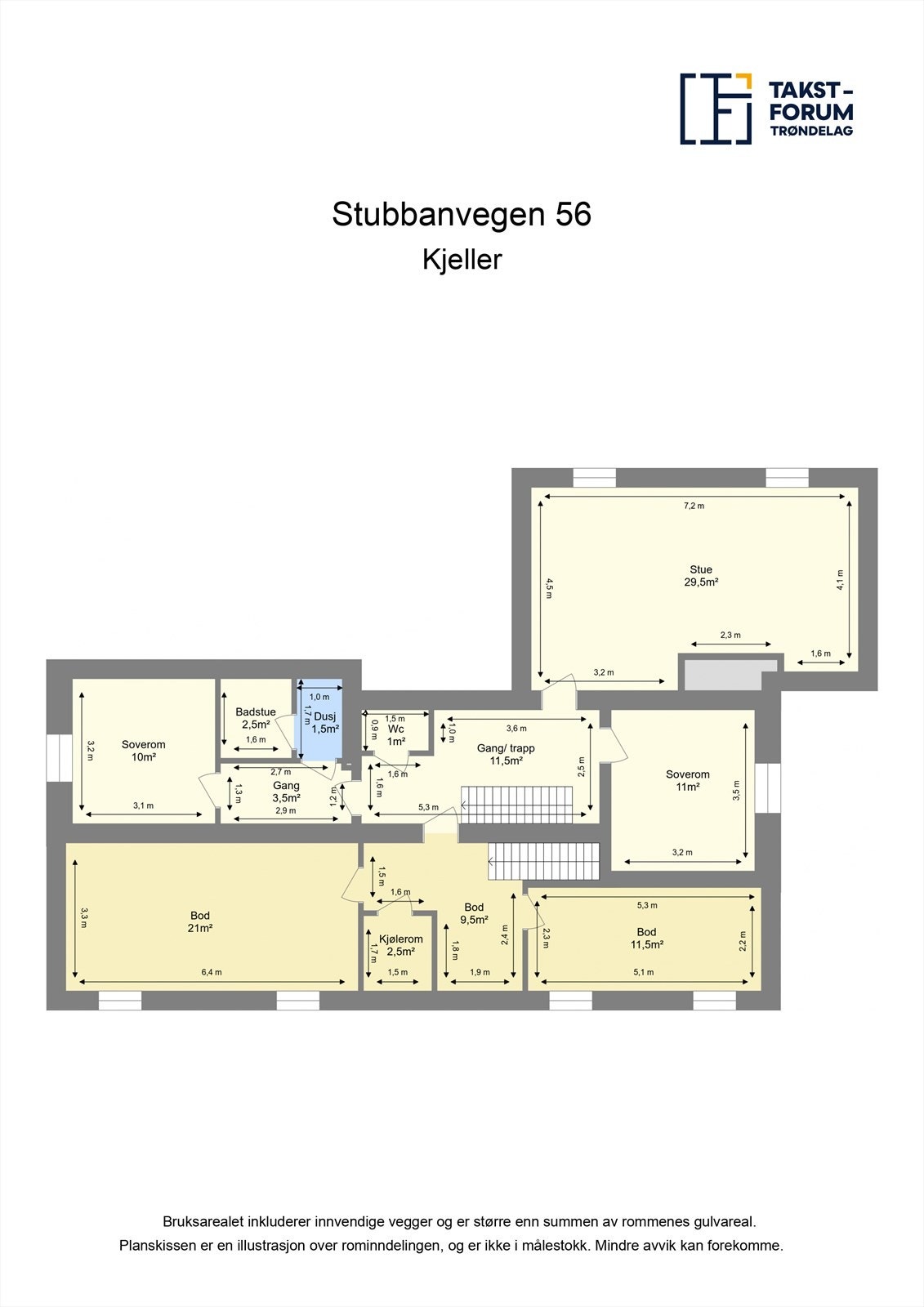 Planskisse kjeller. Galleribilde