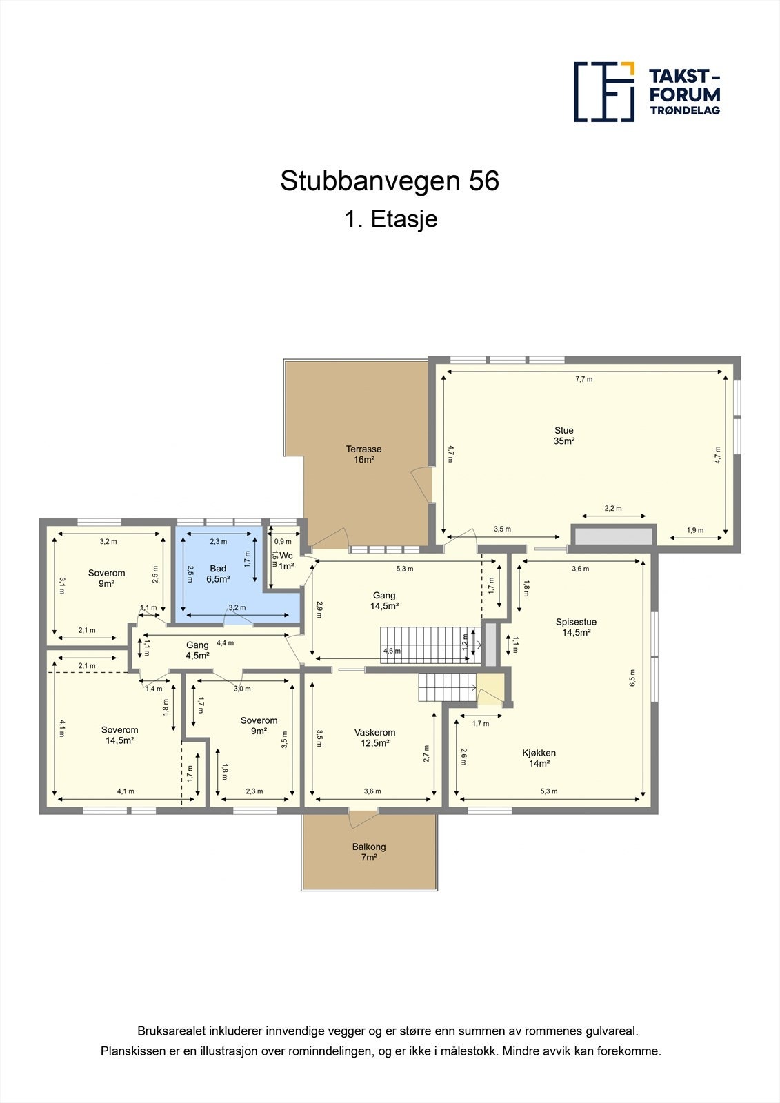 Planskisse 1. etasje. Galleribilde