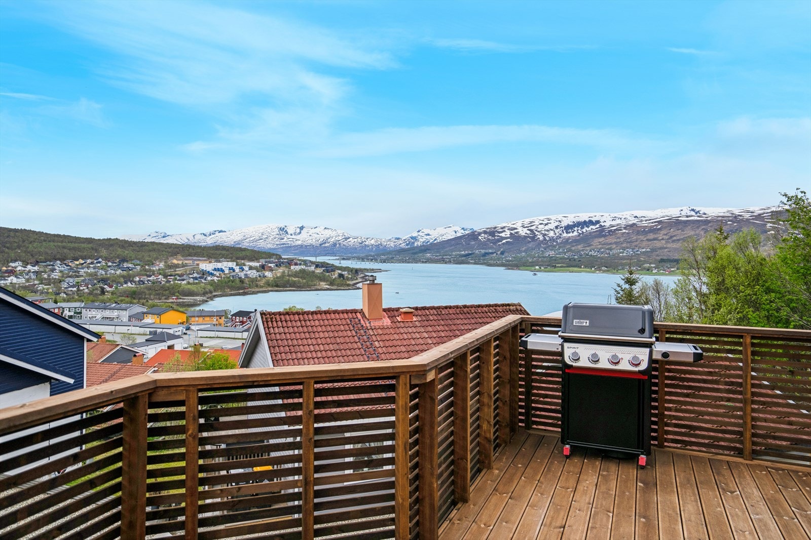 Fra terrassen er det nydelig utsikt over nærområdet. Galleribilde