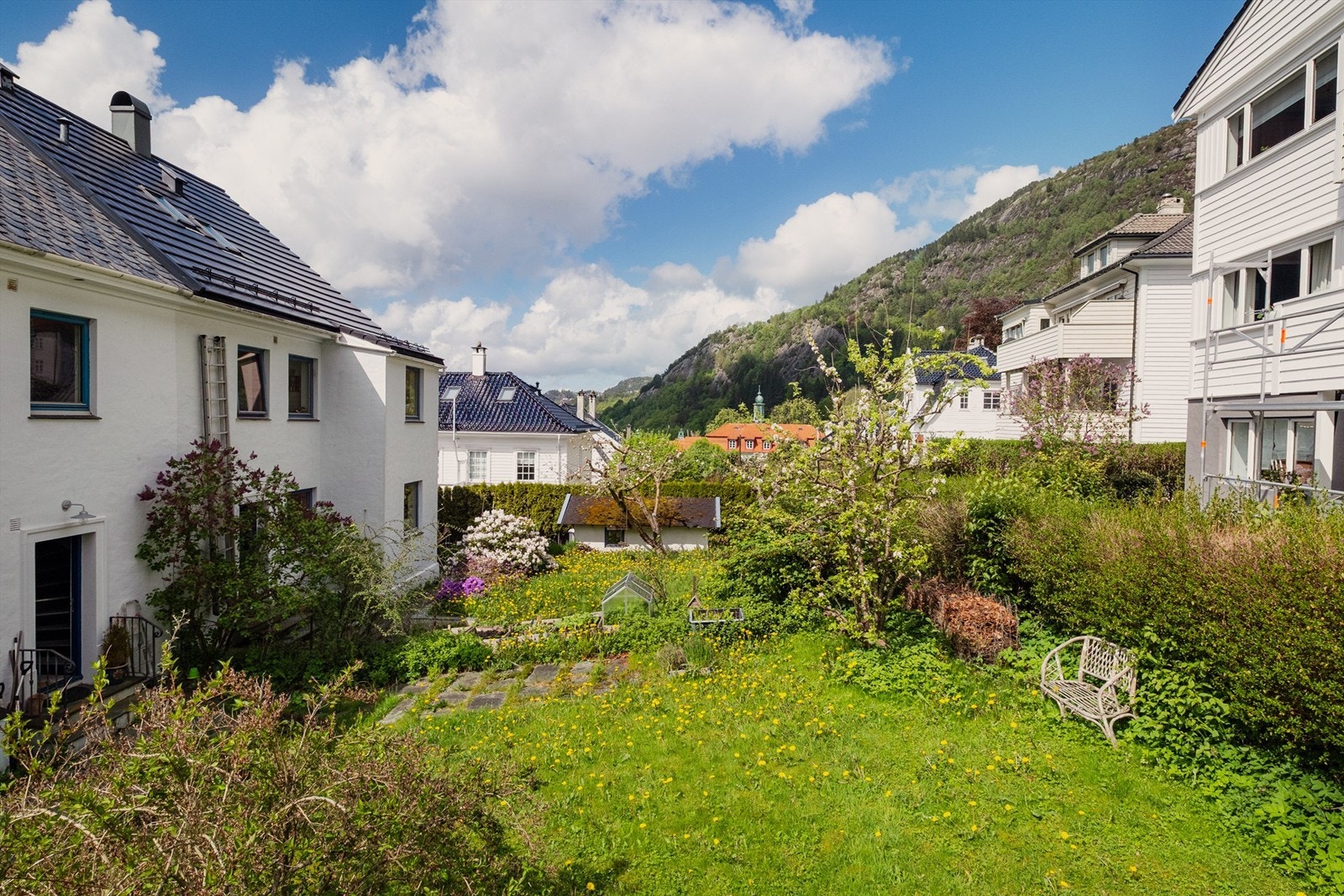 Felles hage på husets bakside som alle beboerne disponerer Galleribilde