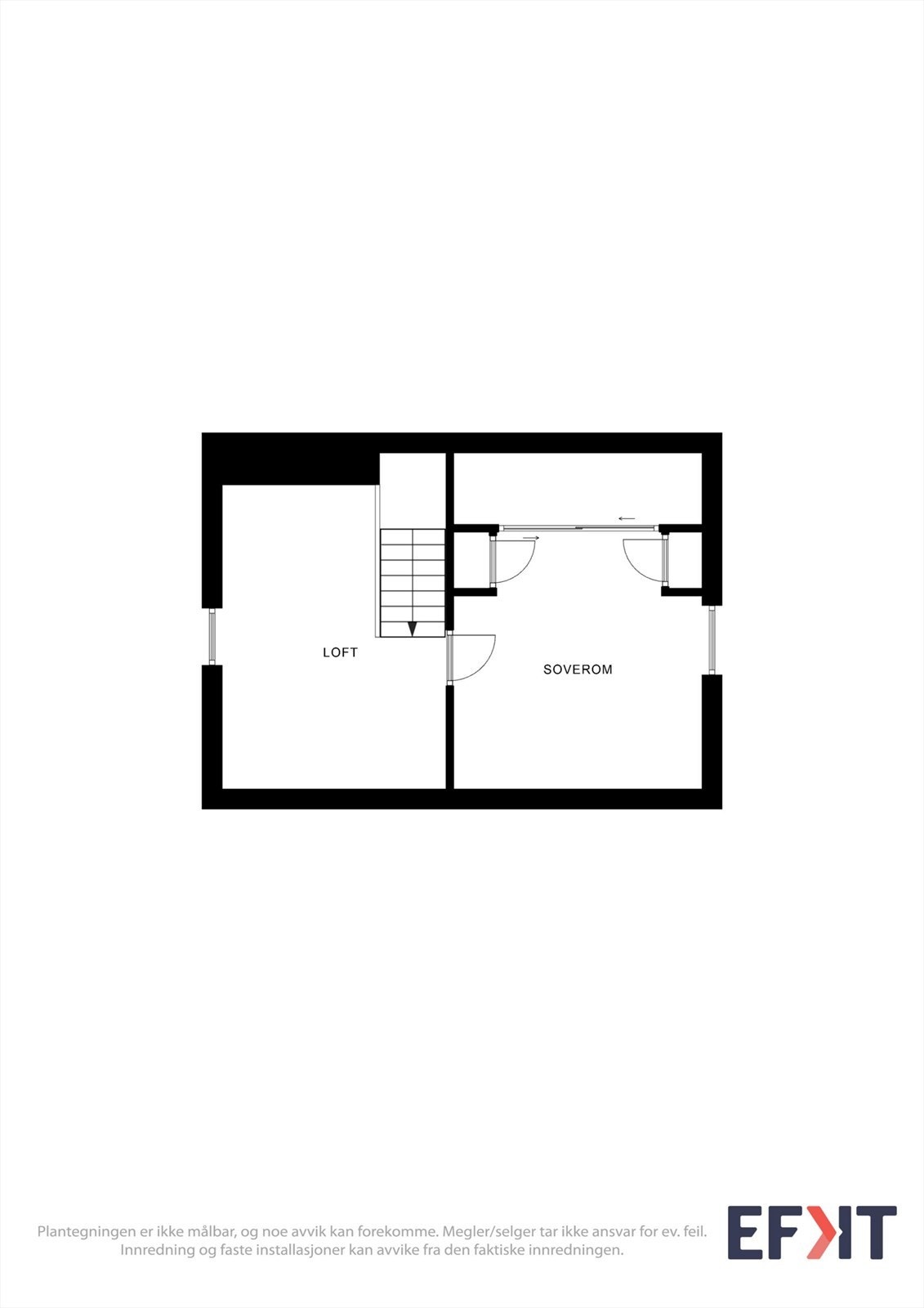 Loftsetasjen består av to innredede rom, som gir ekstra plass til for eksempel kontor eller en loftsstue. Galleribilde