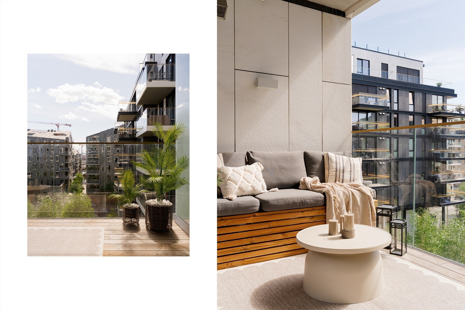 Størrelsen gir god plass til utemøbler og planter, og balkongen fungerer som en naturlig forlengelse av stuen på varme sommerdager. Galleribilde