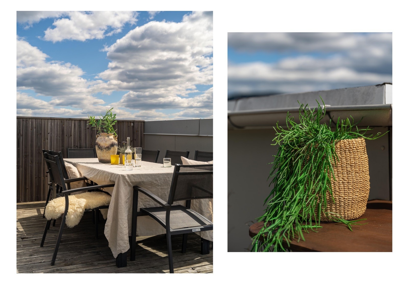 Takterrassen er målt til hele 32 kvm, så det er plass til både spiseplass, sittegruppe og lounge. Galleribilde